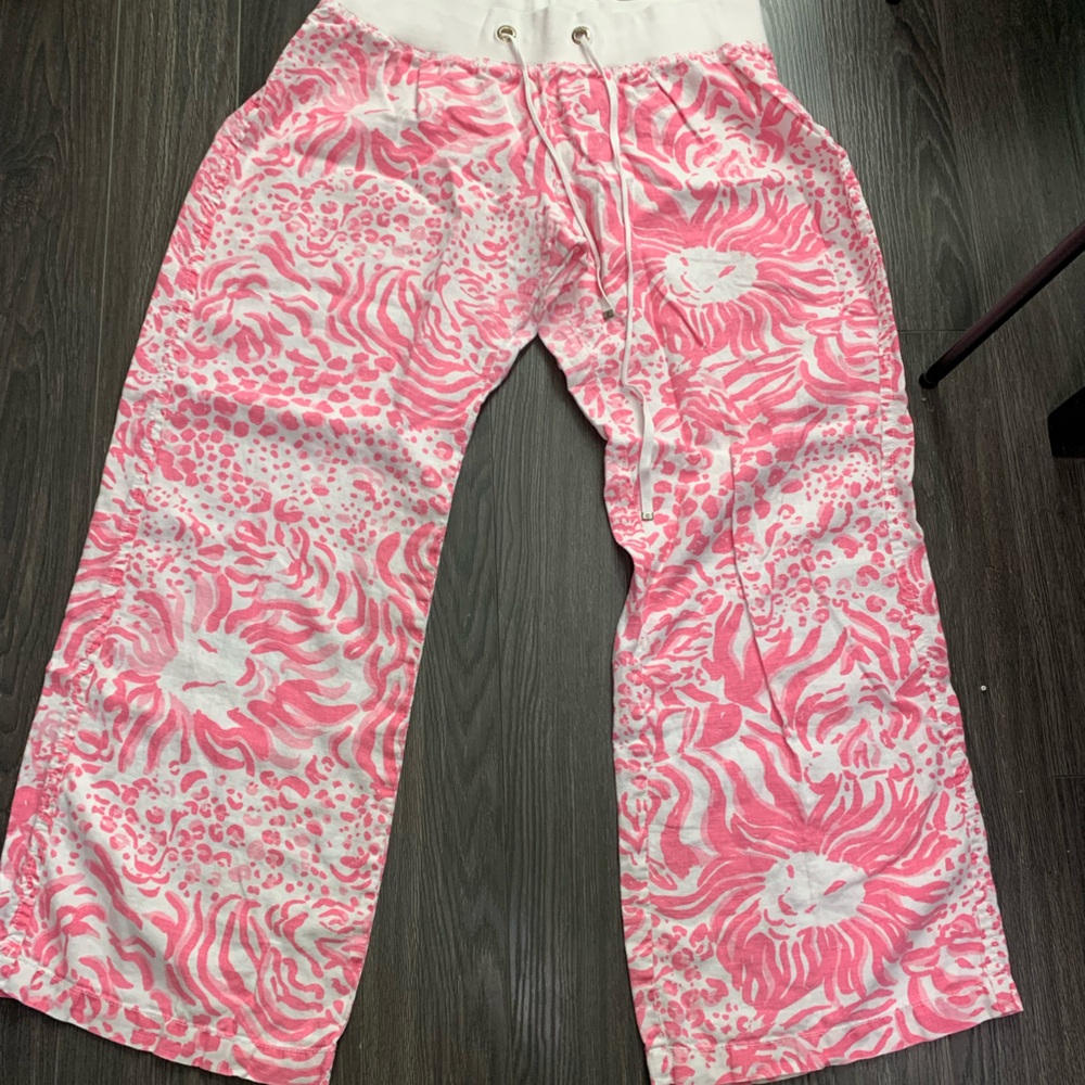 Lilly Pulitzer baggy beachy colorful pants.